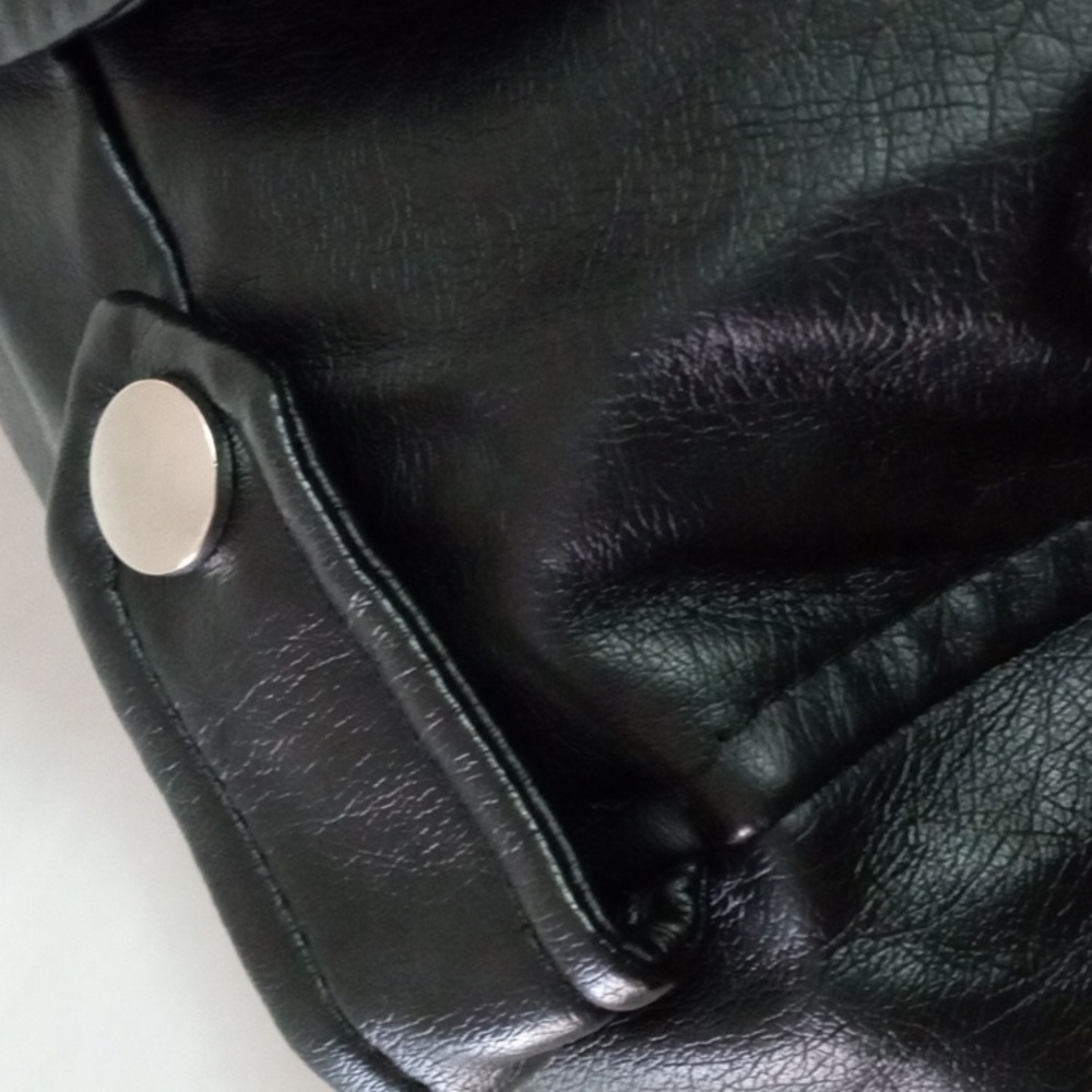 Fashion Nova Black Leather Moto Jacket & Shorts - Picture 10 of 15